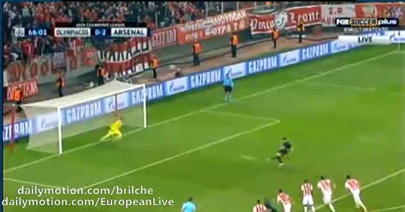 Olivier Giroud Fantastic 3rd Goal Olympiakos 0 - 3 Arsenal (UCL) 2015