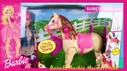 Mainan Anak Boneka Barbie ~ Serunya Bermain Frozen Elsa Naik Kuda