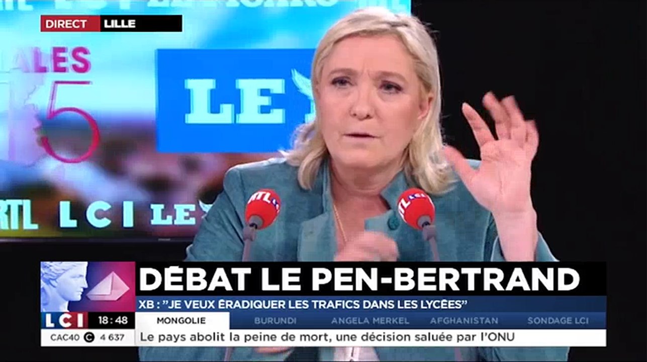 Le Pen à Bertrand: "Vous touchez 10 balles à chaque fois que vous dites extrême droite?" Non, mais ce n'est pas gratuit