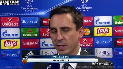 Valencia 0-2 Lyon - Gary Neville's First Post Match Interview As Valencia Head Coach