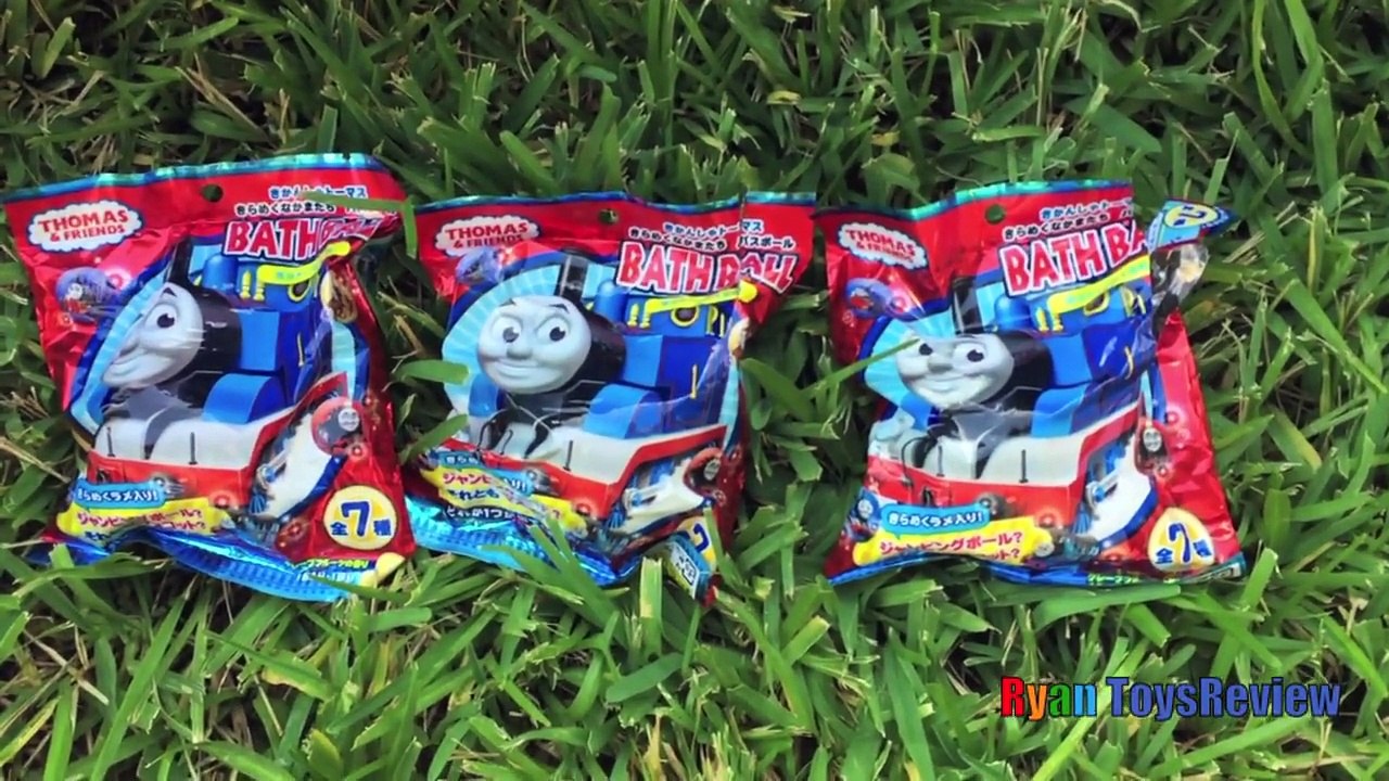 Thomas and Friends Bath Balls Japanese Surprise Toys Playtime in the pool kids Video Ryan