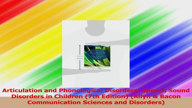 Articulation and Phonological Disorders Speech Sound Disorders in Children 7th Edition Read Online