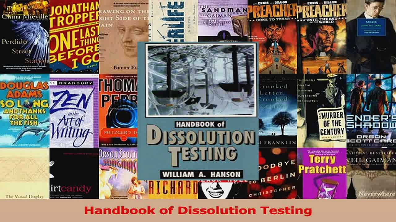 Handbook of Dissolution Testing PDF
