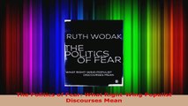 Read  The Politics of Fear What RightWing Populist Discourses Mean EBooks Online
