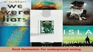 PDF Download  Rock Mechanics For underground mining Read Online