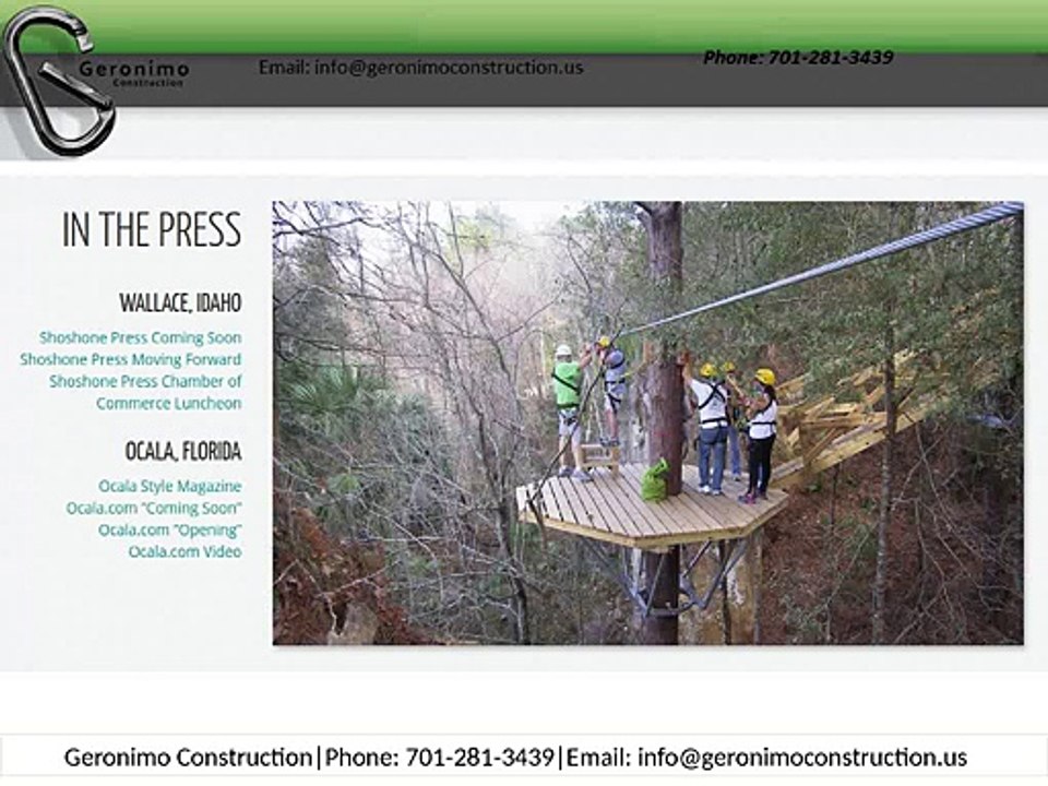 Zip line construction