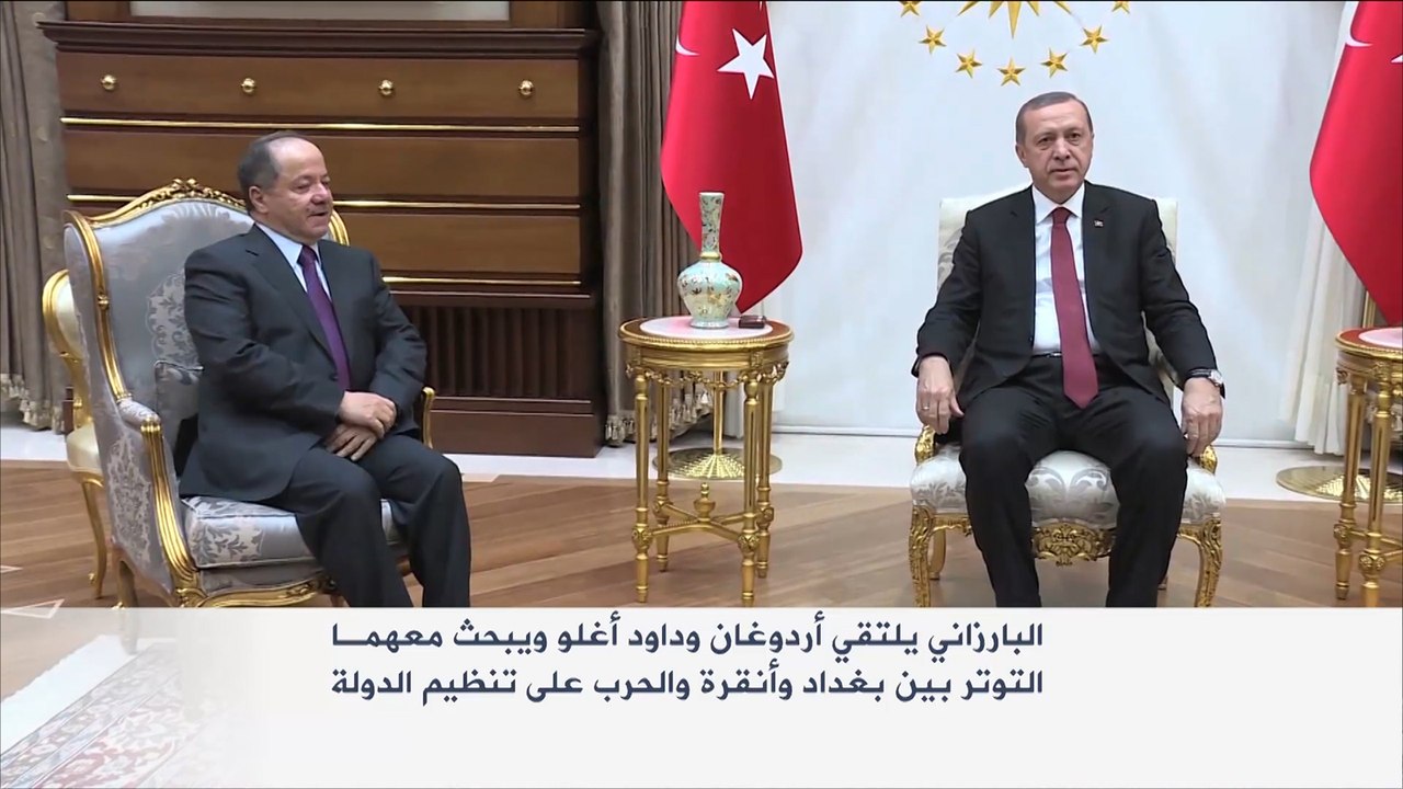 البارزاني يلتقي أردوغان وداود أوغلو بأنقرة