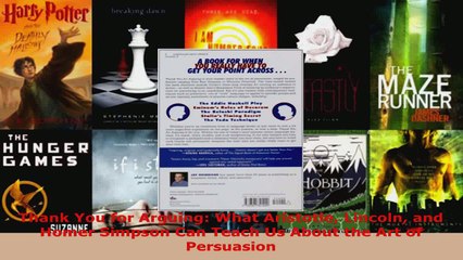 Download  Thank You for Arguing What Aristotle Lincoln and Homer Simpson Can Teach Us About the Art PDF Online