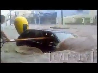 this is so dangerous a car in river