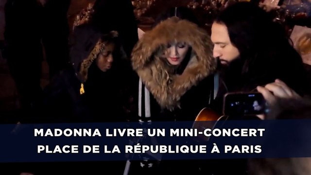 Paris: Madonna se rend place de la République et livre un mini-concert