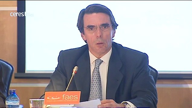 Aznar: Estamos ante amenazas graves y no podemos quedarnos de brazos cruzados