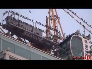 Taksim’de sığırcık kuşlarının dansı büyüledi