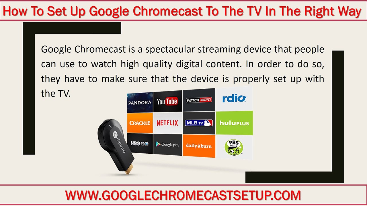 How To Set Up Google Chromecast To The TV -  www Chromecast com setup