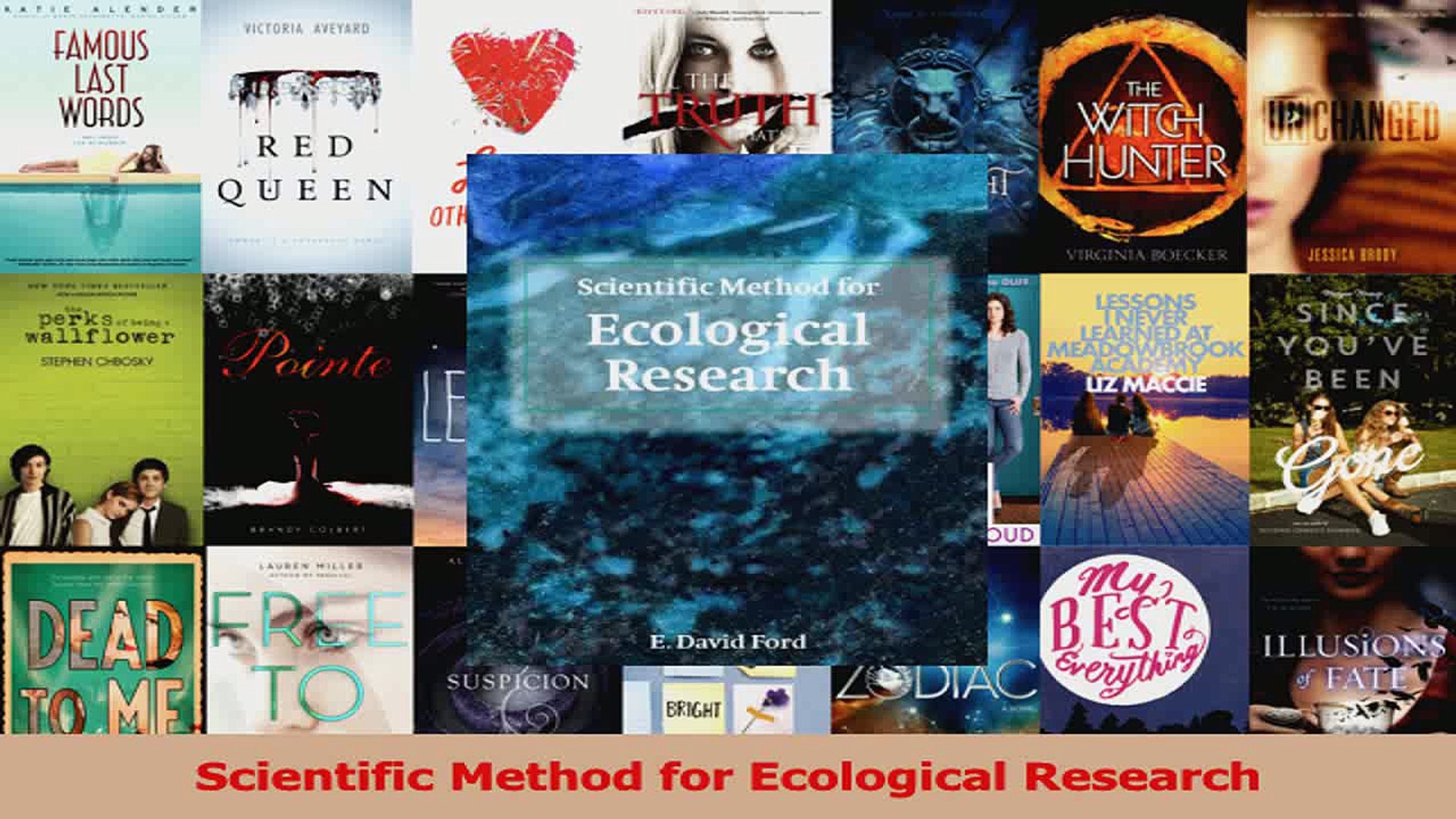 Download Scientific Method For Ecological Research Ebook Free - 