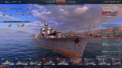 World of Warships Blyskawica destroyer tier 7 Stats