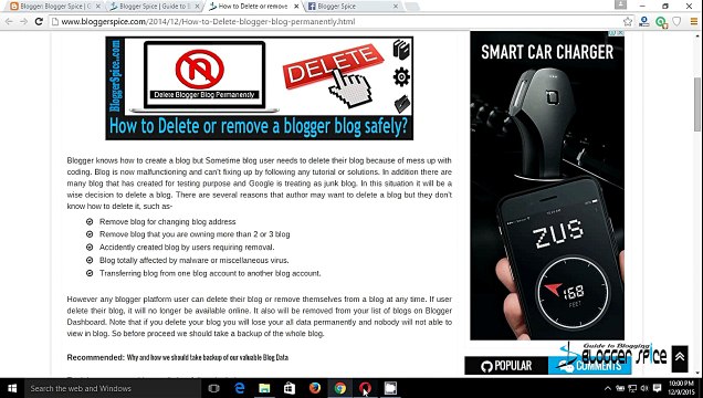How to Delete or Remove a Blogger Blog safely | Blogger Spice