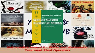 PDF Download  Mathematics Manual for Water and Wastewater Treatment Plant Operators Download Online