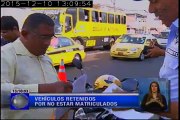 Vehículos fueron retenidos por no estar matriculados