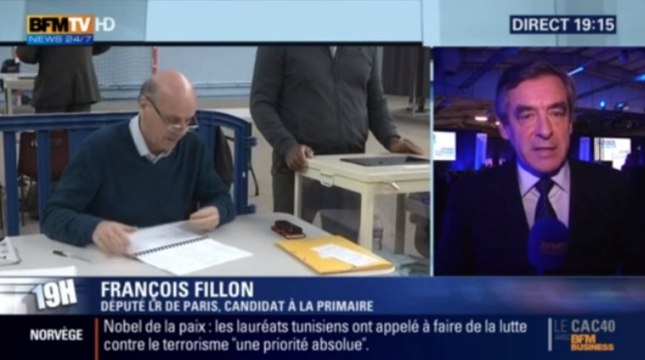 François Fillon en duplex de Nantes où il soutient Bruno Retailleau dans sa conquête des Pays de la Loire