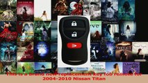 BEST SALE  20042010 Nissan Titan Keyless Entry Remote Key Fob wFREE DIY Programming Guide