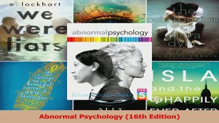 Abnormal Psychology 16th Edition Read Online