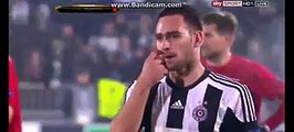 Zivkovic gets red card Partizan 1-3 Augsburg  - 10.12.2015