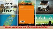 PDF Download  Electronic Waste Recycling Techniques Topics in Mining Metallurgy and Materials Read Online