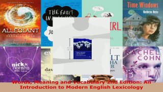 Read  Words Meaning and Vocabulary 2nd Edition An Introduction to Modern English Lexicology Ebook Free
