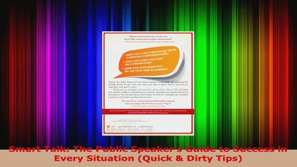 Download  Smart Talk The Public Speakers Guide to Success in Every Situation Quick  Dirty Tips Ebook Free