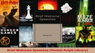 Download  Brief Welcome Speeches Pocket Pulpit Library EBooks Online