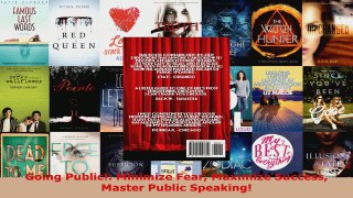 Read  Going Public Minimize Fear Maximize Success Master Public Speaking EBooks Online