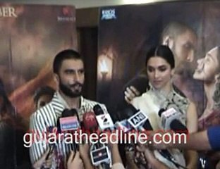 Deepika Padukone & Ranveer Singh talking with media