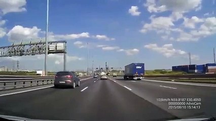 Broken Down Car Gets Slammed From Behind on Highway