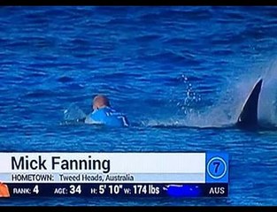 VIDEO: Triple surfing champ Mick Fanning wrestles with a SHARK on live TV