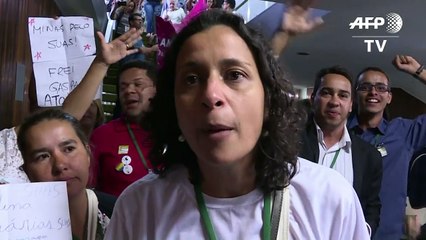 Demonstration in Brazil's Congress against Rousseff impeachment