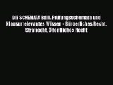 DIE SCHEMATA Bd II. Prüfungsschemata und klausurrelevantes Wissen - Bürgerliches Recht Strafrecht