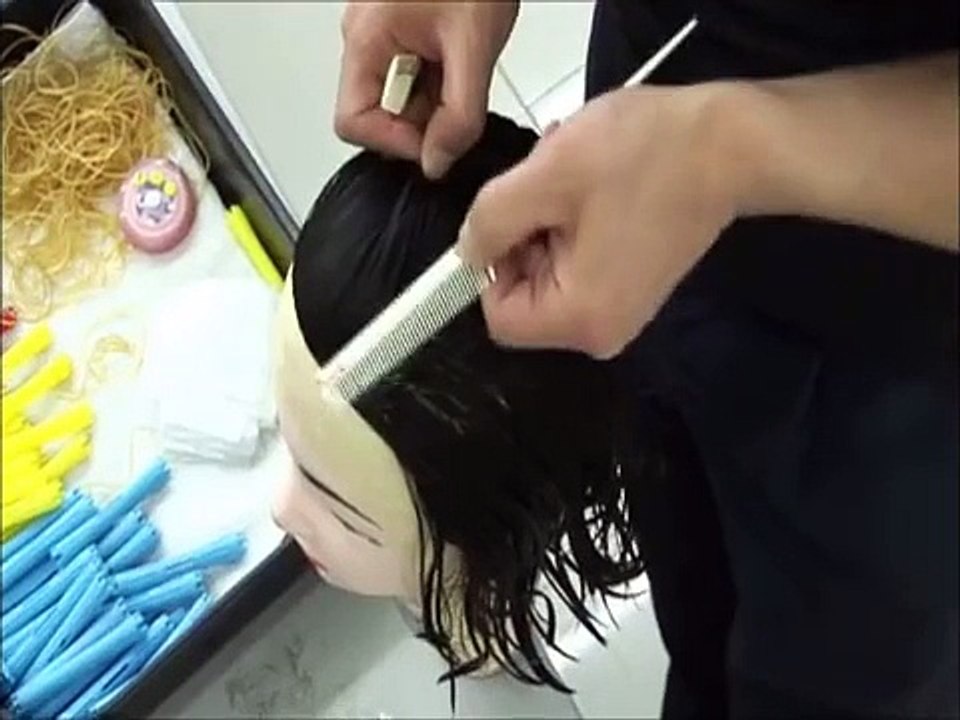 퍼머넌트 왼쪽가르마 블로킹및 와인딩