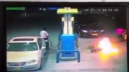 Fire erupted in a Petrol pump