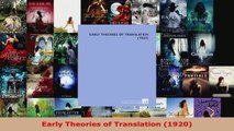 Read  Early Theories of Translation 1920 EBooks Online