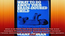 What to Do About Your BrainInjured Child or Your BrainDamaged Mentally Retarded Mentally