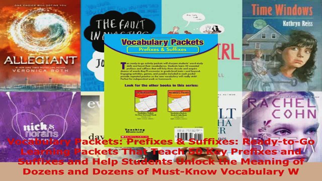 Download Vocabulary Packets Prefixes Suffixes ReadytoGo Learning Packets That Teach 50 Key PDF Free