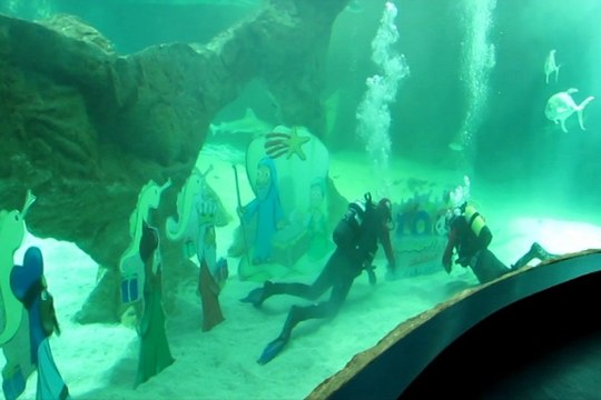 Instalan el belén acuático en el Zoo de Madrid