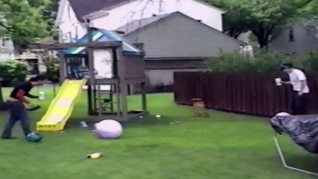 Laughing Woman Takes Ball To Stomach And Face