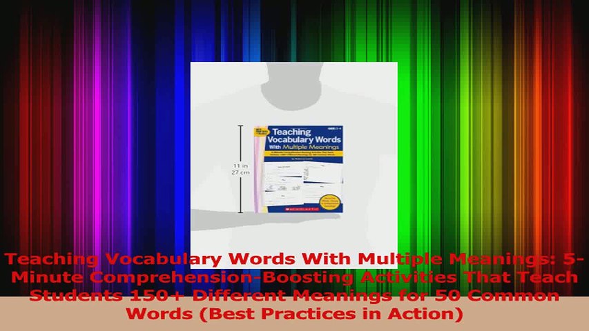 PDF Download  Teaching Vocabulary Words With Multiple Meanings 5Minute ComprehensionBoosting Download Full Ebook
