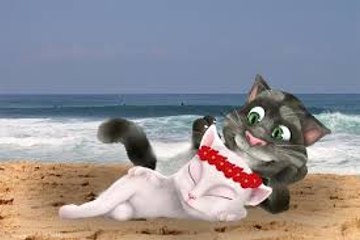 The Wheels on The Bus Go Round and Round |Funny Cat Talking Tom  &Angela.