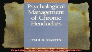 Psychological Management of Chronic Headaches