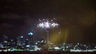New Year Fireworks as Auckland welcomes 2015