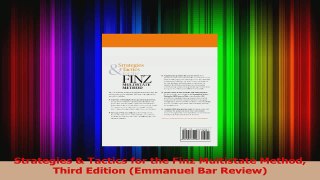 Read  Strategies  Tactics for the Finz Multistate Method Third Edition Emmanuel Bar Review Ebook Free