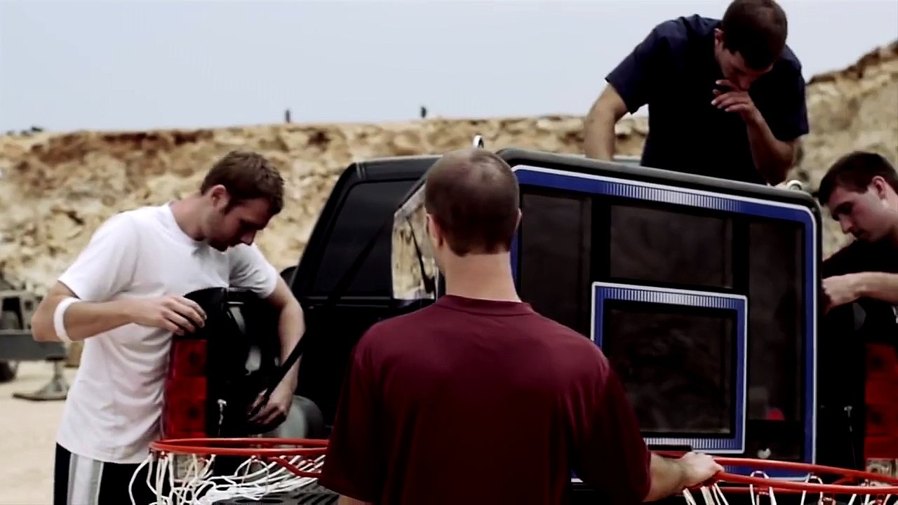 Triple Goal Pendulum Shot | Dude Perfect