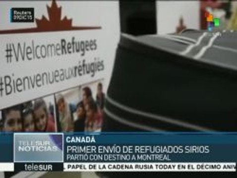Llega a Canadá el primer avión con refugiados sirios